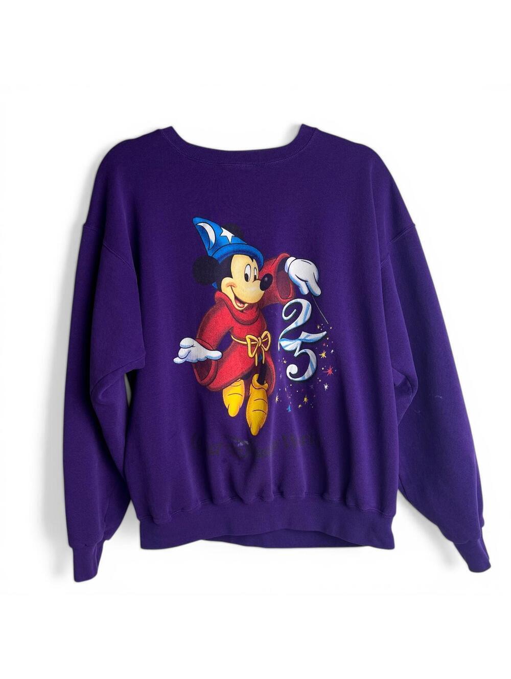 Vintage 1996 Disney World 25th Anniversary Sorcerer Mickey Crewneck Sweatshirt
